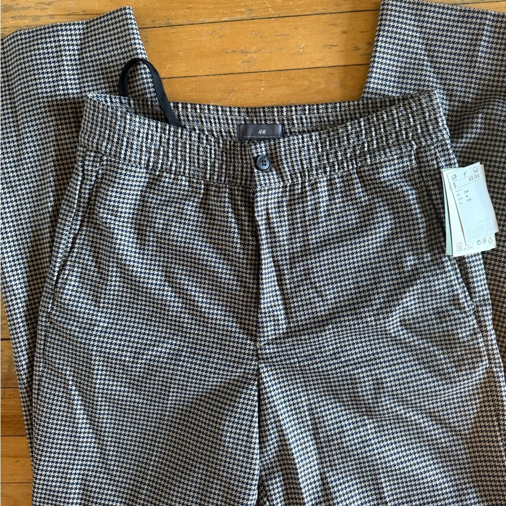 H&M Black and White Houndstooth Trousers